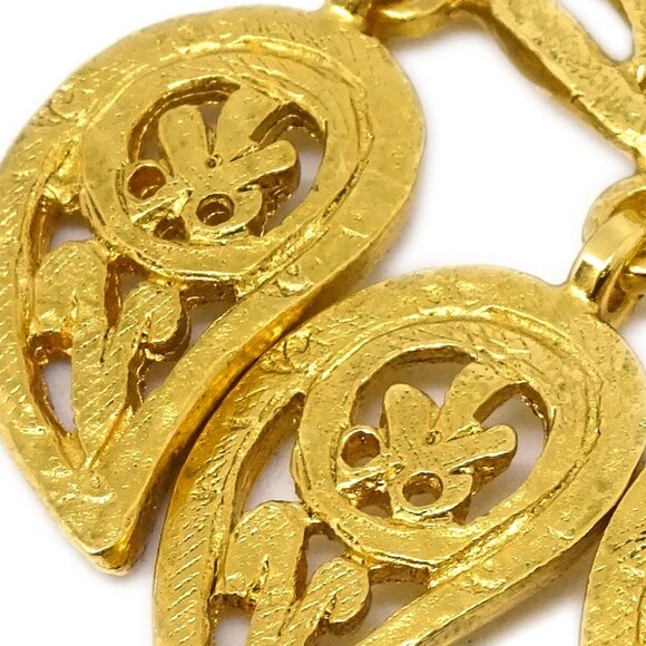 Chanel Fringe Dangle Earrings Clip-On Gold 95A 162729 - Picture 2 of 4